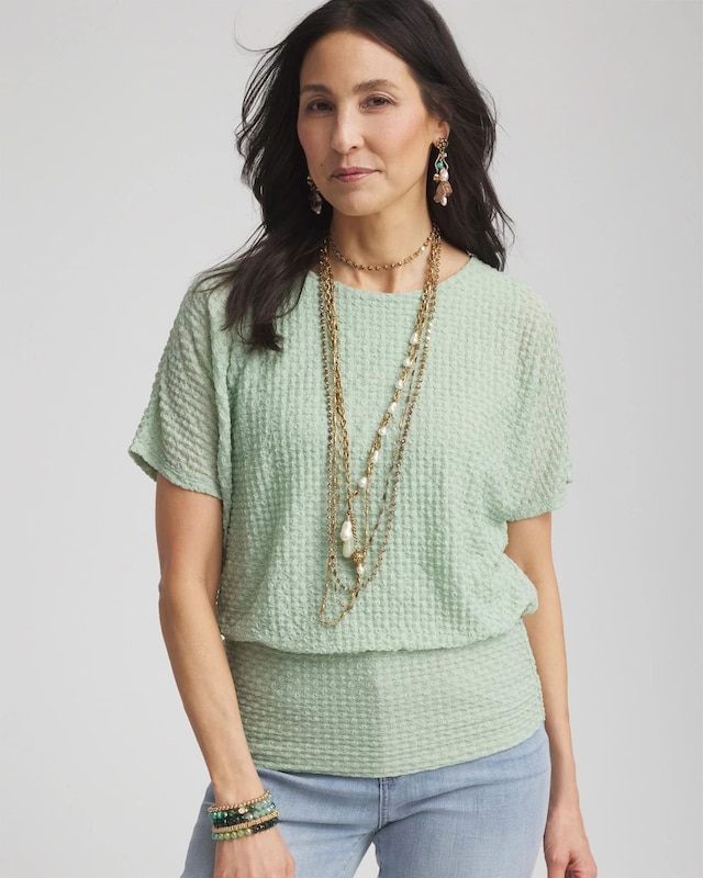 Jacquard Banded Hem Top - image 1
